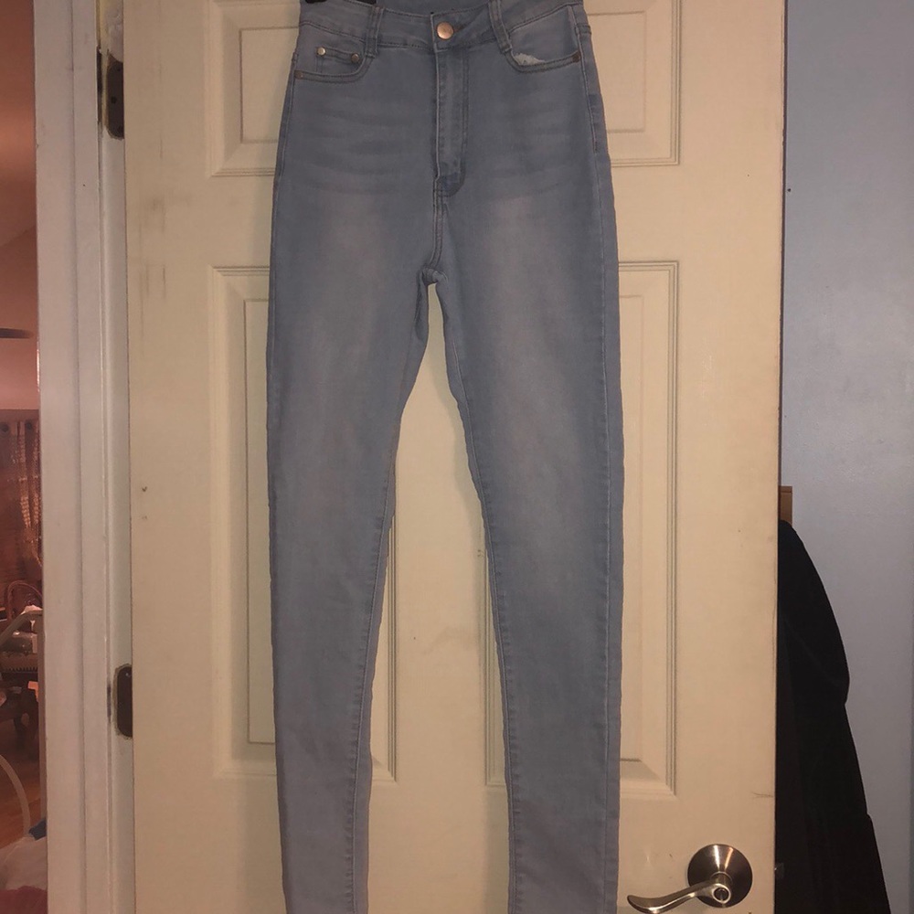 Light blue skinny jeans